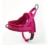 LYVQZPWLRDog Harness No Pull, Basic Dog Leashes Soft Flannel Padded Pet Dog Harnesses Vest Reflective No Pull pet Strap Harness(Rose red,M)