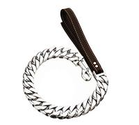 LYVQZPWLRDog Harness No Pull, Dog Training Lead Leash 32mm Dog Collar Chain Gold 316 Stainless Steel Bulldog Pitbull Collar Lead Pet Chain Necklace Trainning Large Dog(Leash Only,XXL 60cm)