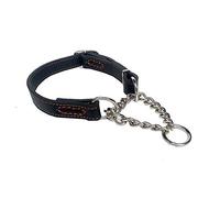 LYVQZPWLRDog Harness No Pull, Pet collar Adjustable Dog Collar chain Comfortable Dog Accessories Double-sided Cortex(Black,L)