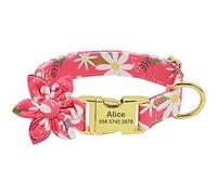 LYVQZPWLRDog Harness No Pull, Pet collar Floral Dog Collar Nylon Flower Printed Pet Dog Collars Personalized Pet Collars(151 red,S)