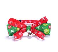 LYVQZPWLRDog Harness No Pull, Pet Leads Leashes Christmas Small Medium Dogs Pet Products Bowknot The Bell Dog Collar Print Adjustable Dog(Red,S)