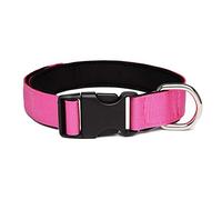 LYVQZPWLRDog Harness No Pull, Pet Leads Leashes Large Dog Collar Nylon big Dog Collars comfortable Diving cloth Padded pet Neck Collar Metal O ring(Roze,S)