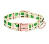 LYVQZPWLRDog Harness No Pull, running lead rope Fashion Dog Collar Nylon Print Per Collars(132 Green,40 to 57 cm)