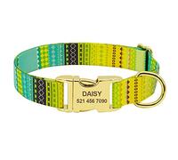 LYVQZPWLRDog Harness No Pull, running lead rope Fashion Dog Collar Nylon Print Per Collars(141 Yellow,23 to 30 cm)