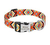 LYVQZPWLRDog Harness No Pull, running lead rope Fashion Dog Collar Nylon Print Per Collars(147 Orange,40 to 57 cm)