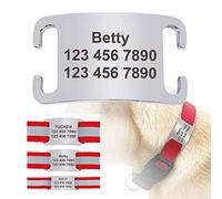 LYVQZPWLRDog Harness No Pull, running lead rope Personalized Dog Tag Slid On Collar Stainless Steel Custom Name Dog Tags Engraved Accessories(M)