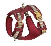 LYVQZPWLRDog Harness No Pull, Waterproof PU Dog Harness Breathable Nylon Harnesses Pet Training Walking Vest With Reflective Strip for Small Large Dogs(Red,S)