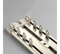 LYVQZPWLRDouble Curtain Rail Track, Curtain Conjoined Double Track, Aluminum Ceiling Mounted Curtain Track 1-5M/White/3.0M/9.8Ft(Champagne,1.0M/3.3Ft)