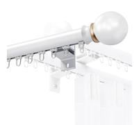 LYVQZPWLRDouble Curtain Rail Track, Curtain Track Wall Mounting Heavy-Duty Curtain Rails(C,3Ft)