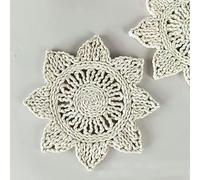 LYVQZPWLRRound Placemats Set, placemats, 33cm Flower shapes Woven Placemats, Natural Corn Husk/Water Hyacinth Place mats(Corn Husk)