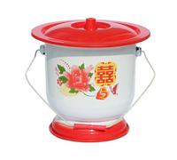 LYVQZPWLRUnisex Chamber Pot, Spittoon Urine Bucket with Lid,Bedpan Reusable Enamel Chamber Pot with Handle,Potty Pee Bucket for Household Bedroom Use