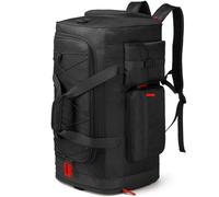 Lyweem Large Duffle Bag Backpack for Travel, 70L Heavy Duty Gym Duffel Bag for Men Women with Shoes Compartment, Sports Holdall Backpack for Weekend Overnight Traveling, Black