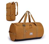 Lyweem Travel Duffel Bag for Men, 60L Large Sports Duffle Bag Backpack for Women Weekender Overnight Holdall Bags with Shoes Compartment Multifunctional Gym Bags, Brown