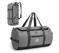 Lyweem Travel Duffel Bag for Men, 60L Large Sports Duffle Bag Backpack for Women Weekender Overnight Holdall Bags with Shoes Compartment Multifunctional Gym Bags, Grey