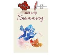 Lywjyb Birdgot Animal Ocean Gift Fishing Gift Keep Swimming Earring Inspirational Gift Cartoon Lover Gift, L, Metal, na unknow