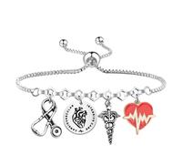 Lywjyb Birdgot Cardiovascular Intensive Care Bracelet Critical Care Nurse Merch Nurse Gift Heart Health Gift, S, Stainless Steel, no gemstone