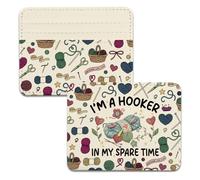 Lywjyb Birdgot Crocheting Gift I'm a Hooker In My Spare Time Card Holder Crochet Lover Card Wallet, Hooker Holder, Casual