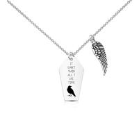 Lywjyb Birdgot Crow Movie Inspired Necklace Crow Lover Gift Horror Movie Gift It Cant Rain All The Time Necklace, S, Stainless Steel, No Gemstone