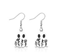 Lywjyb Birdgot Ghost Earring Spooky Jewelry Spooky charm Gift Floral Ghosts Merch Boo Ghost Gift, S, Stainless Steel, No Gemstone