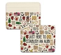 Lywjyb Birdgot Just Here to Establish and Alibi Credit Card Holder for True Crime Lover Card Wallet Serial Killer Crime Addict Gift (Alibi Holder)