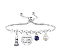 Lywjyb Birdgot Lighthouse Charm Inspired Bracelet Nautical Lighthouse Merch Lighthouse Keeper Gift, S, Stainless Steel, No Gemstone