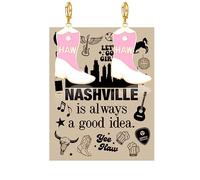 Lywjyb Birdgot Nashville Is Always A Good Idea Earring Nashville Hangover Gift Country Music Themed Gift, L, Metal, na unknow