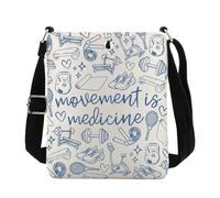 Lywjyb Birdgot Physical Therapy Gift Movement is Medicine Crossbody Bag DPT Graduation Gift Pt Therapist Merch, Move Medicine Xk, Casual