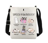 Lywjyb Birdgot Speech Language Pathologist Crossbody Bag Speech Therapy Cat Merch Speech Pathology Gift, Speech Pawthology Cr, Casual