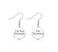 Lywjyb Birdgot Theater Actress Gift Earring Musical Present Theatre Gift I'm Not Dramatic I'm Theatrical, S, Stainless Steel, no gemstone
