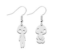 Lywjyb Birdgot White Forest Spirits Earring Ghost Tree Elves Jewelry Japan Anime Gift, Stainless Steel, no gemstone