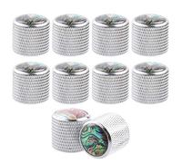 LYWS 10PCS Electric Guitar Bass volume tone Control Knobs abalone inlay Chrome