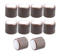 LYWS 10PCS Guitar Bass Volume Tone Control Knobs White Shell inlay Dome top Bronze