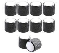 LYWS 10x Metal 6mm Shaft Guitar Dome Volume Tone Control Knobs White Shell inlay Black