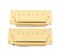 LYWS 2PCS Sealed Bridge and Neck Pickup Mini Humbucker for LP Guitar (Gold)
