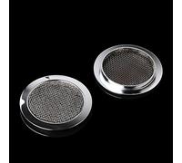 LYWS 2psc Chrome Plated Screened Sound Hole Inserts for Dobro Resonator Guitar
