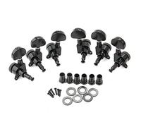 LYWS 3L3R Guitar Auto Lock Tuning Pegs Machine Heads Half-Round Black w/thread