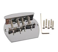 LYWS 4-String Hard Tail Fixed Bass Guitar Bridge Chrome