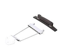 LYWS Ebony Bridge & 6 String Metal Trapeze Tailpiece for Archtop Jazz Guitar (Chrome)