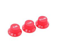 LYWS Guitar 1V/2T 1 Volume 2 Tone Knobs for Fender Stratocaster Guitar Red