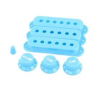 LYWS Guitar Pickup Covers Knobs Switch Tip Set for Fender Stratocaster Replacement Accessory Kit Blue
