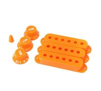 LYWS Guitar Pickup Covers Knobs Switch Tip Set for Fender Stratocaster Replacement Accessory Kit Orange