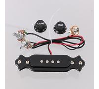 LYWS Sound Hole Pre-Wired Magnetic 4-string Acoustic Guitar Pickup (Black)
