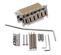 LYWSMSK 2 Point ST Strat Style Guitar Tremolo Bridge, Solid Brass Block, 10.5mm String Spacing, Zinc Alloy Saddle Chrome