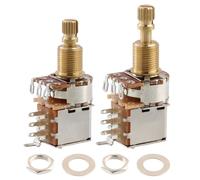 LYWSMSK 2pcs Push Push Guitar Pots Audio Taper Potentionmeters Brass Split Shaft (B250K)
