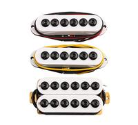 LYWSMSK 3PCS Invader Style Guitar Humbucker Pickup/Single Coil Pickup Set Neck & Middle & Bridge N/M/B (SSH,White)