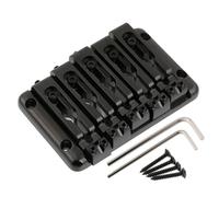 LYWSMSK 5 String Bass Bridge with Independent Adjustable Saddles String Through Body BB285 (Black)