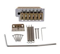 LYWSMSK 52.5mm 6 Point Guitar Tremolo Bridge Set Full Size Brass Block, Brass Saddle for ST Start Electric Guitar