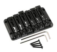 LYWSMSK 6 String Bass Bridge with Independant Adjustable Saddles String Through Body (Black)