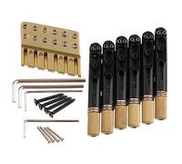 LYWSMSK 6 String Fanned Frets Headless Guitar Bridge Tailpiece & Brass String Lock, Locking Nut