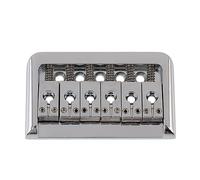 LYWSMSK 6 String Fixed Hardtail Guitar Bridge 10.5mm String Spacing w/Round Hole Saddle for Electric Guitar (Chrome)